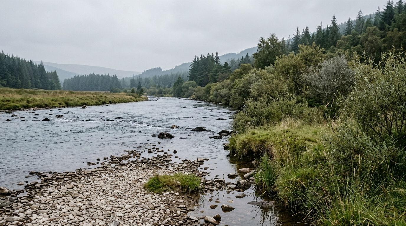 Where trout sit in a riffle